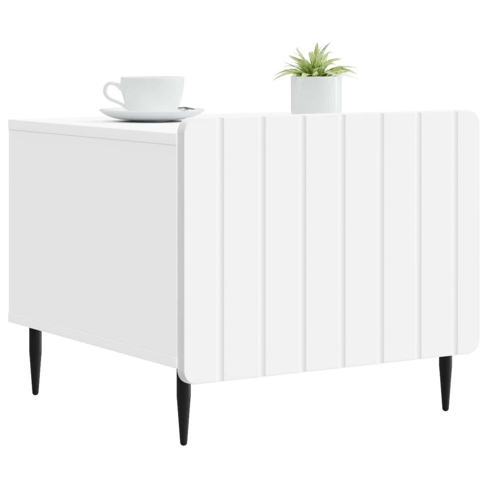 Produktbild för Kaffeebord med låda Vit 49 x 50 x 42 cm Konstruerat trä