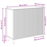 Produktbild för Sideboard Vit 89 x 34,5 x 80 cm Konstruerat trä
