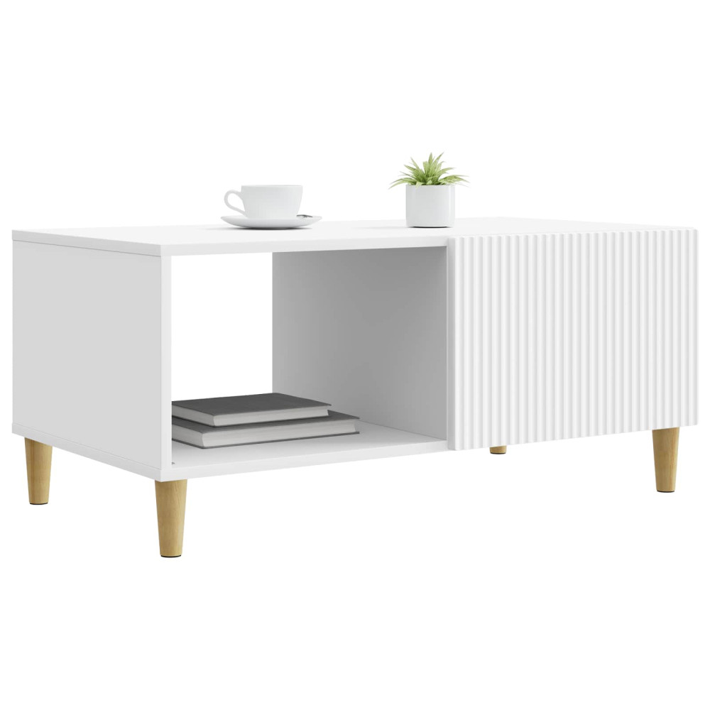 Produktbild för Kaffeebord Vit 90 x 50 x 40 cm Konstruerat trä