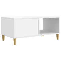 Produktbild för Kaffeebord Vit 90 x 50 x 40 cm Konstruerat trä