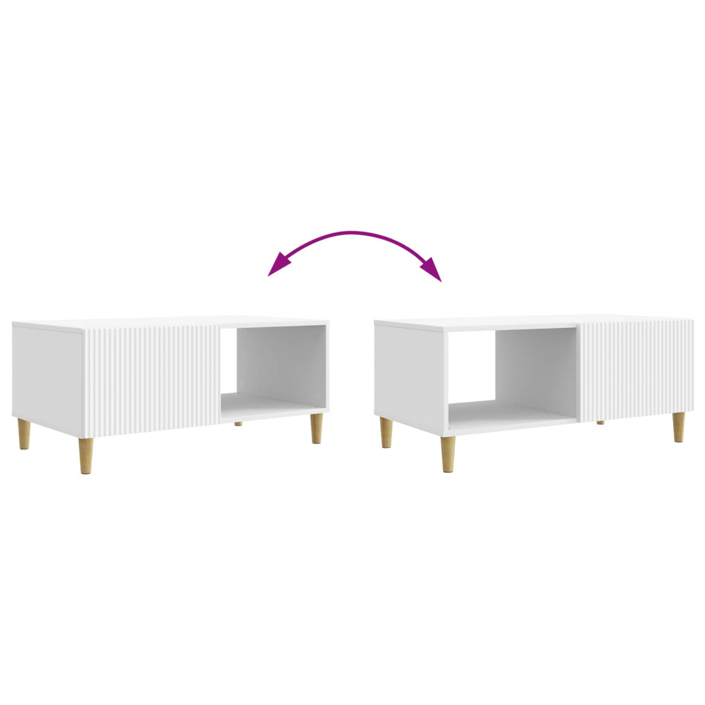 Produktbild för Kaffeebord Vit 90 x 50 x 40 cm Konstruerat trä