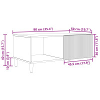 Produktbild för Kaffeebord Vit 90 x 50 x 40 cm Konstruerat trä