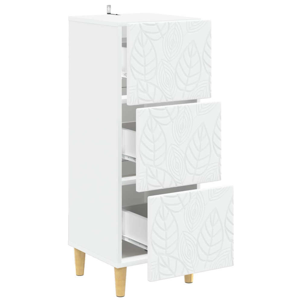 Produktbild för Lådans skåp Vit 33 x 34,5 x 90 cm Konstruerat trä