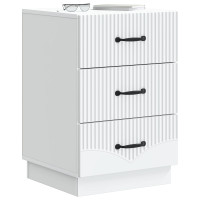 Produktbild för Nattduksbord med låda Vit 43 x 41 x 63,5 cm Konstruerat trä