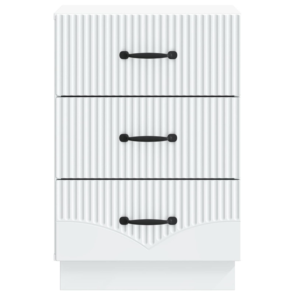 Produktbild för Nattduksbord med låda Vit 43 x 41 x 63,5 cm Konstruerat trä
