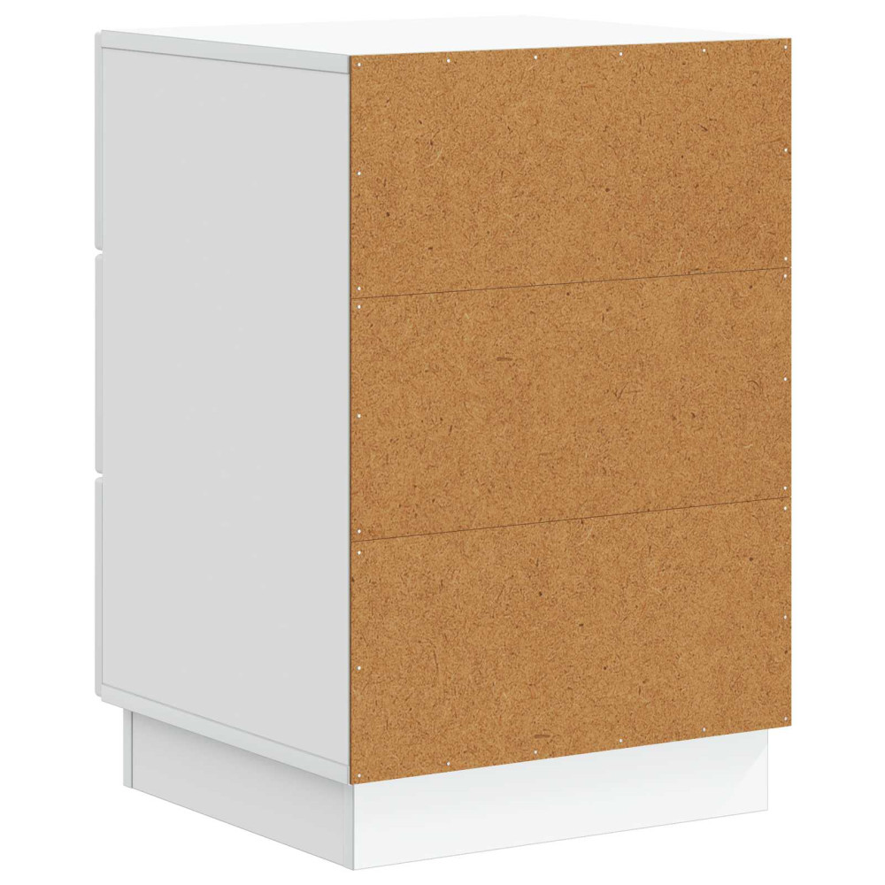 Produktbild för Nattduksbord med låda Vit 43 x 41 x 63,5 cm Konstruerat trä