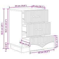Produktbild för Nattduksbord med låda Vit 43 x 41 x 63,5 cm Konstruerat trä