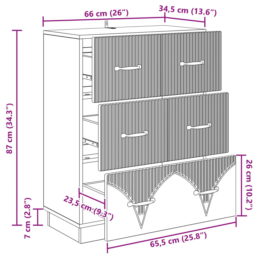 Produktbild för Lådans skåp Vit 66 x 34,5 x 87 cm Konstruerat trä
