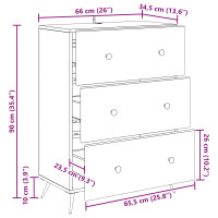 Produktbild för Lådans skåp Vit 66 x 34,5 x 90 cm Konstruerat trä
