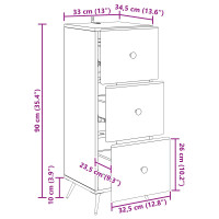 Produktbild för Lådans skåp Vit 33 x 34,5 x 90 cm Konstruerat trä