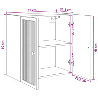Produktbild för Väggmonterat skåp Vit 59 x 31 x 60 cm Konstruerat trä