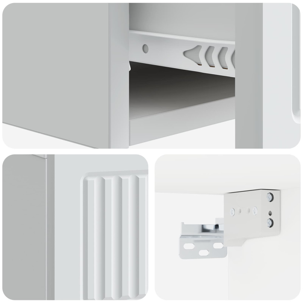 Produktbild för Väggmonterad sidobord Vit 59 x 34,5 x 17 cm Konstruerat trä