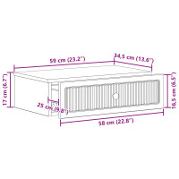 Produktbild för Väggmonterad sidobord Vit 59 x 34,5 x 17 cm Konstruerat trä