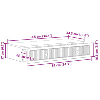 Produktbild för Väggmonterad sidobord Vit 87,5 x 34,5 x 17 cm Konstruerat trä