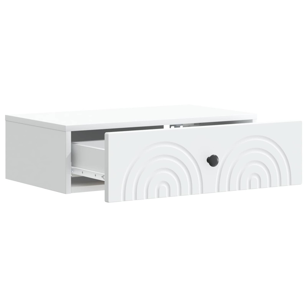 Produktbild för Väggmonterad sidobord Vit 59 x 34,5 x 17 cm Konstruerat trä