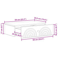 Produktbild för Väggmonterad sidobord Vit 59 x 34,5 x 17 cm Konstruerat trä