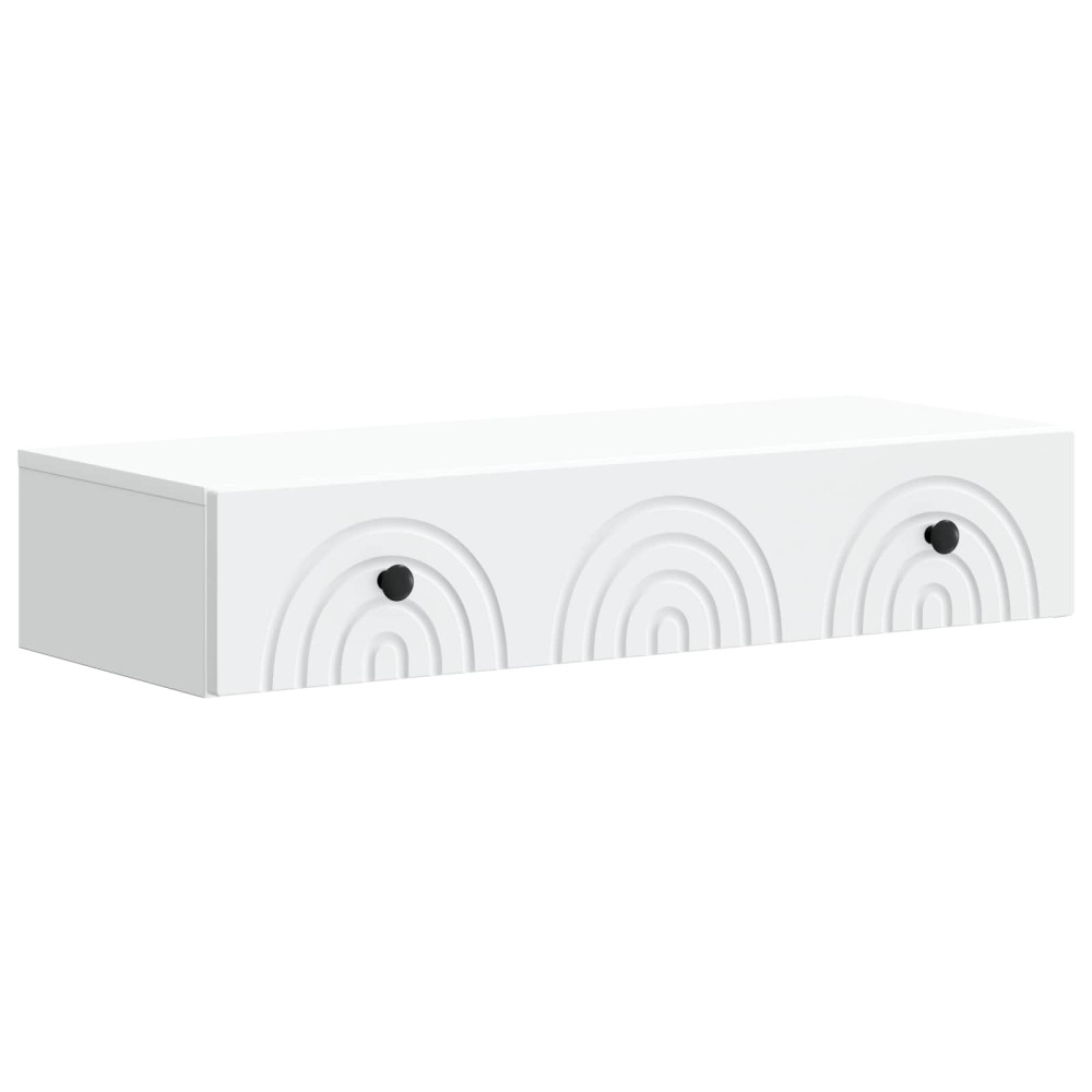Produktbild för Väggmonterad sidobord Vit 87,5 x 34,5 x 17 cm Konstruerat trä