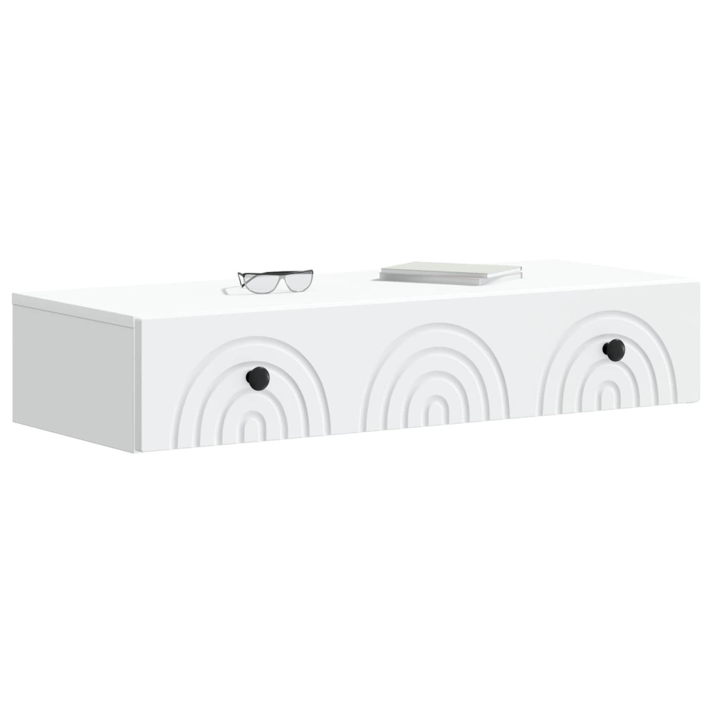 Produktbild för Väggmonterad sidobord Vit 87,5 x 34,5 x 17 cm Konstruerat trä
