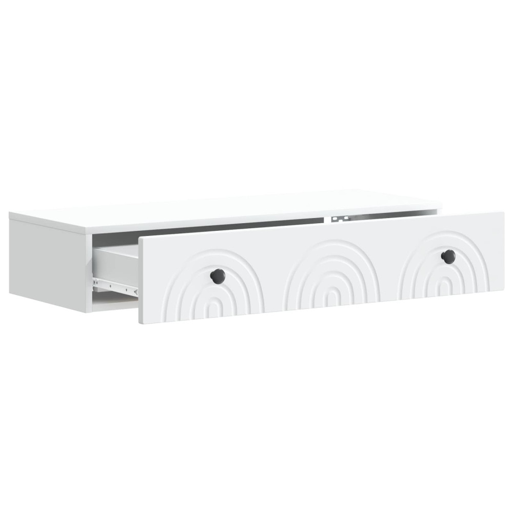 Produktbild för Väggmonterad sidobord Vit 87,5 x 34,5 x 17 cm Konstruerat trä