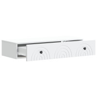 Produktbild för Väggmonterad sidobord Vit 87,5 x 34,5 x 17 cm Konstruerat trä
