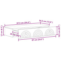 Produktbild för Väggmonterad sidobord Vit 87,5 x 34,5 x 17 cm Konstruerat trä