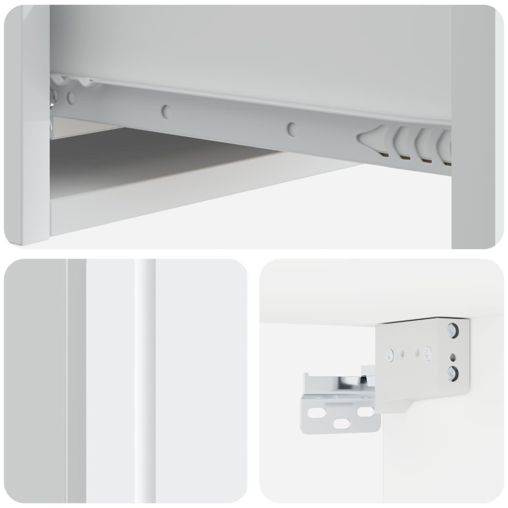 Produktbild för Väggmonterad sidobord Vit 59 x 34,5 x 17 cm Konstruerat trä