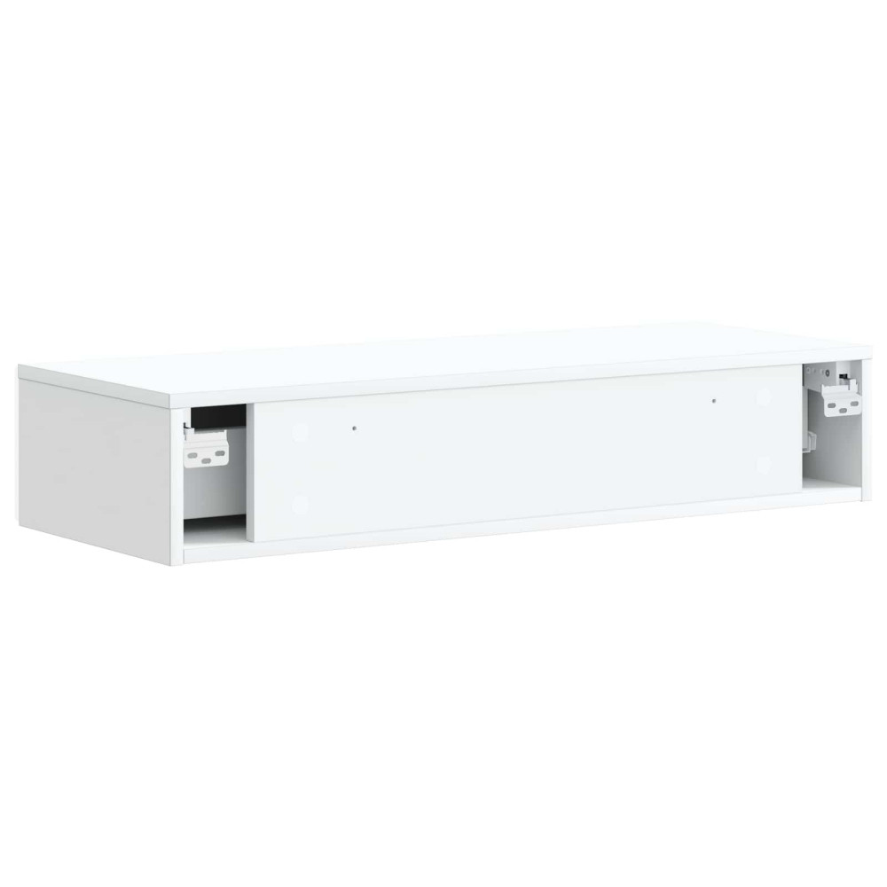 Produktbild för Väggmonterad sidobord Vit 87,5 x 34,5 x 17 cm Konstruerat trä