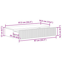 Produktbild för Väggmonterad sidobord Vit 87,5 x 34,5 x 17 cm Konstruerat trä