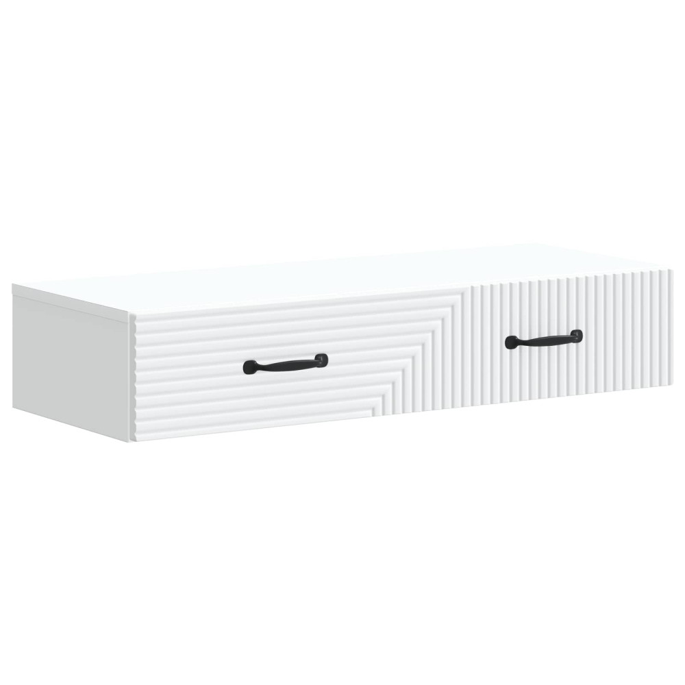 Produktbild för Väggmonterad sidobord Vit 87,5 x 34,5 x 17 cm Konstruerat trä