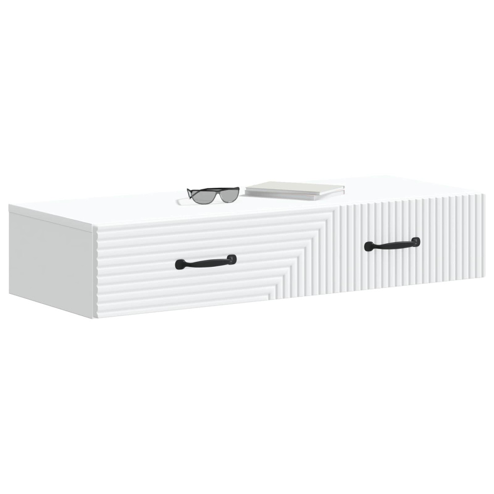 Produktbild för Väggmonterad sidobord Vit 87,5 x 34,5 x 17 cm Konstruerat trä