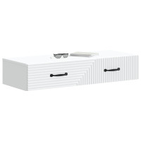 Produktbild för Väggmonterad sidobord Vit 87,5 x 34,5 x 17 cm Konstruerat trä