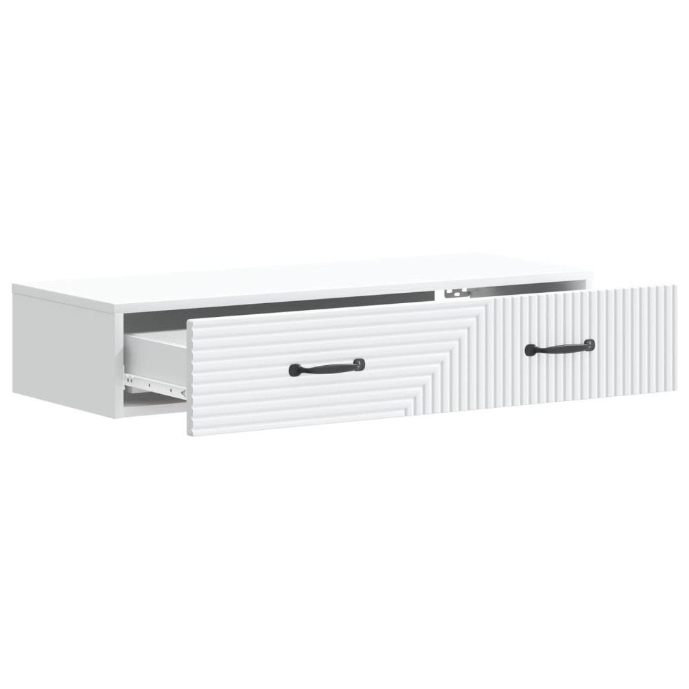 Produktbild för Väggmonterad sidobord Vit 87,5 x 34,5 x 17 cm Konstruerat trä