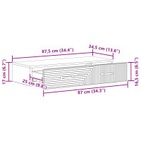 Produktbild för Väggmonterad sidobord Vit 87,5 x 34,5 x 17 cm Konstruerat trä
