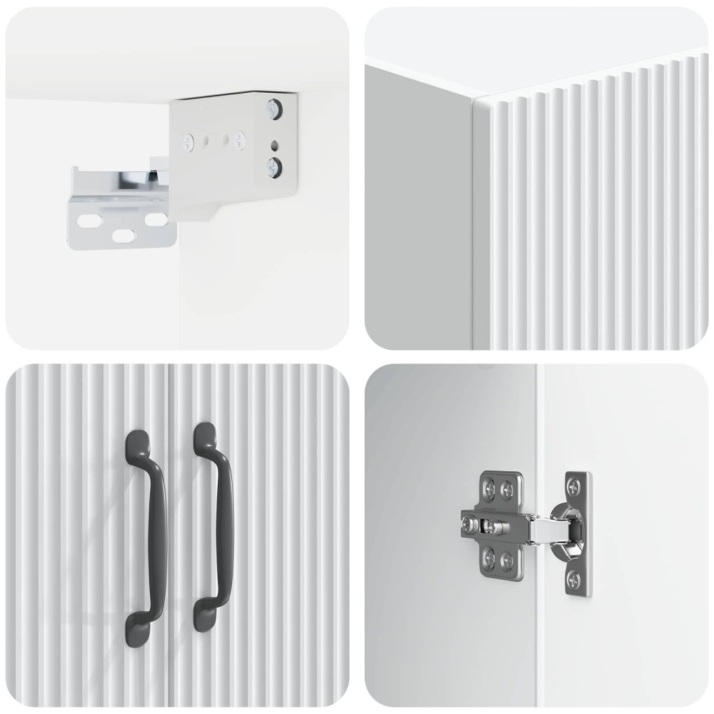 Produktbild för Väggmonterat skåp Vit 59 x 31 x 60 cm Konstruerat trä