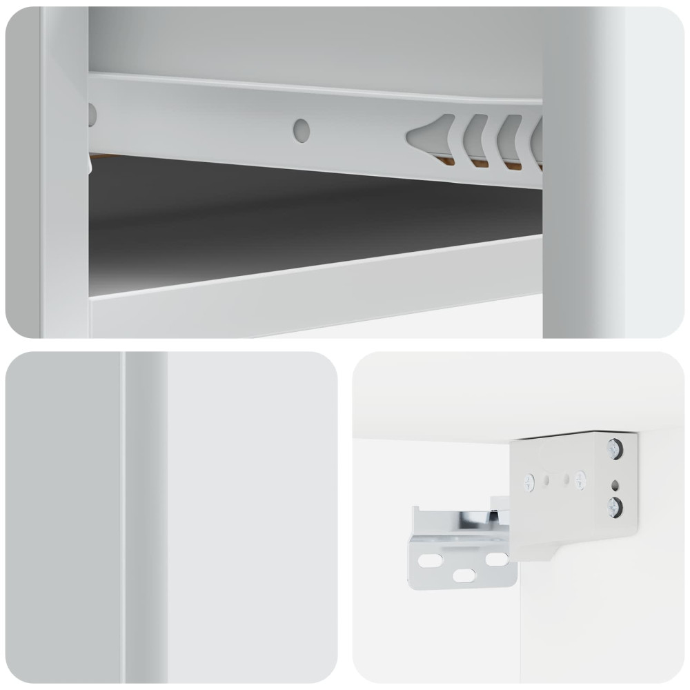 Produktbild för Väggmonterad sidobord Vit 59 x 34,5 x 17 cm Konstruerat trä