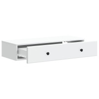 Produktbild för Väggmonterad sidobord Vit 87,5 x 34,5 x 17 cm Konstruerat trä