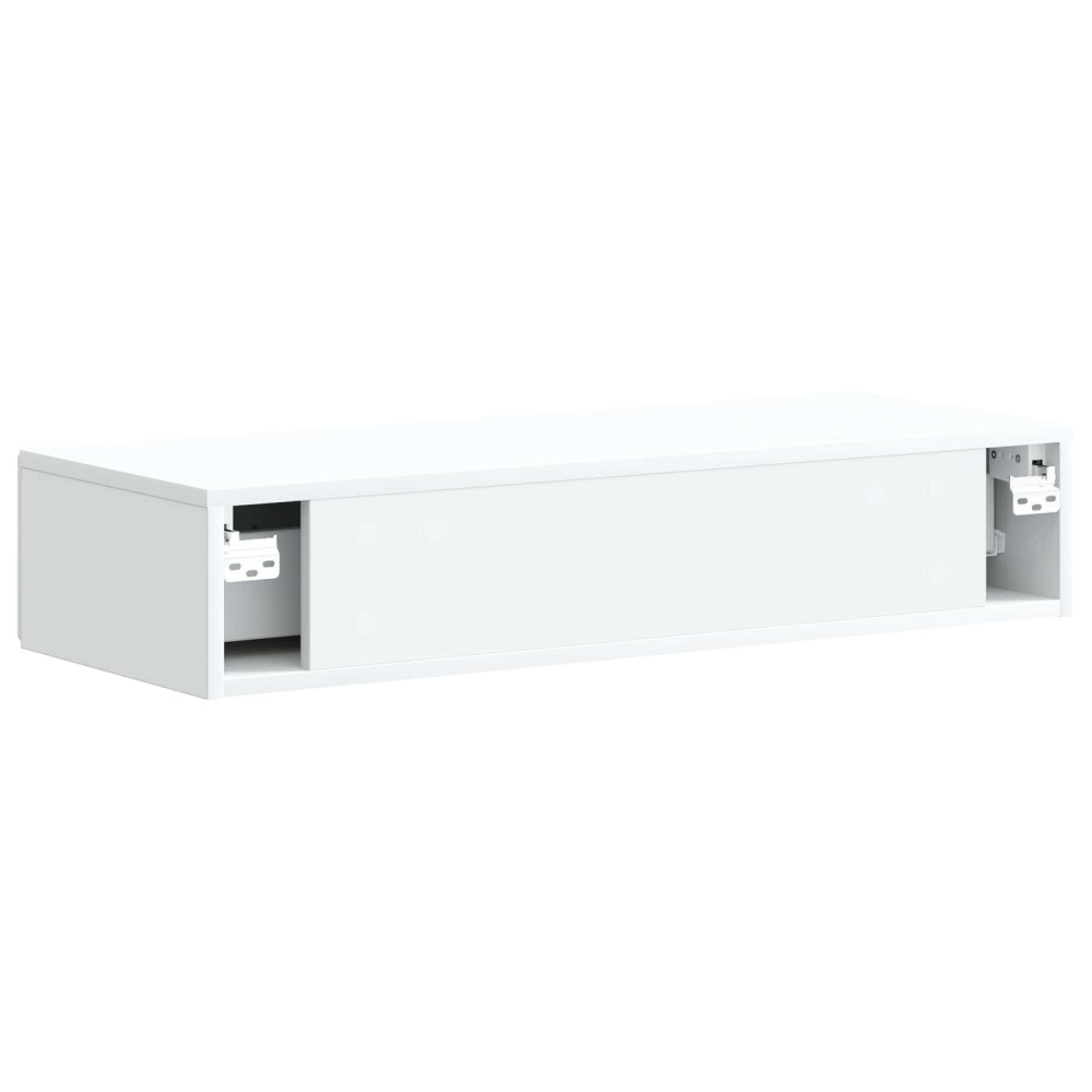 Produktbild för Väggmonterad sidobord Vit 87,5 x 34,5 x 17 cm Konstruerat trä
