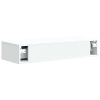 Produktbild för Väggmonterad sidobord Vit 87,5 x 34,5 x 17 cm Konstruerat trä