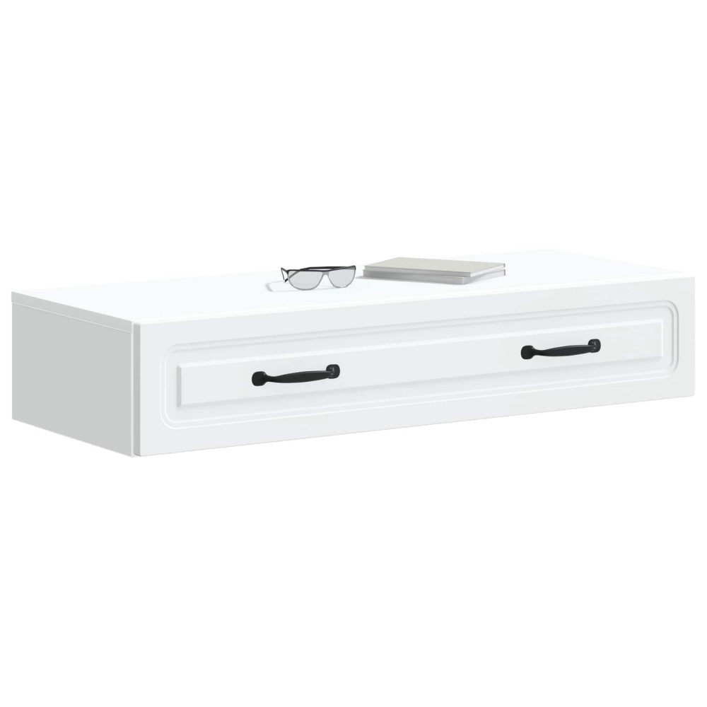 Produktbild för Väggmonterad sidobord Vit 87,5 x 34,5 x 17 cm Konstruerat trä