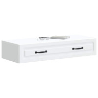 Produktbild för Väggmonterad sidobord Vit 87,5 x 34,5 x 17 cm Konstruerat trä