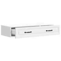 Produktbild för Väggmonterad sidobord Vit 87,5 x 34,5 x 17 cm Konstruerat trä