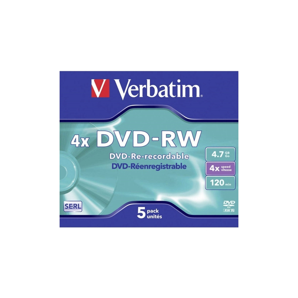 Produktbild för Verbatim DataLifePlus - DVD-RW x 5 - 4.7 GB - lagringsmedier