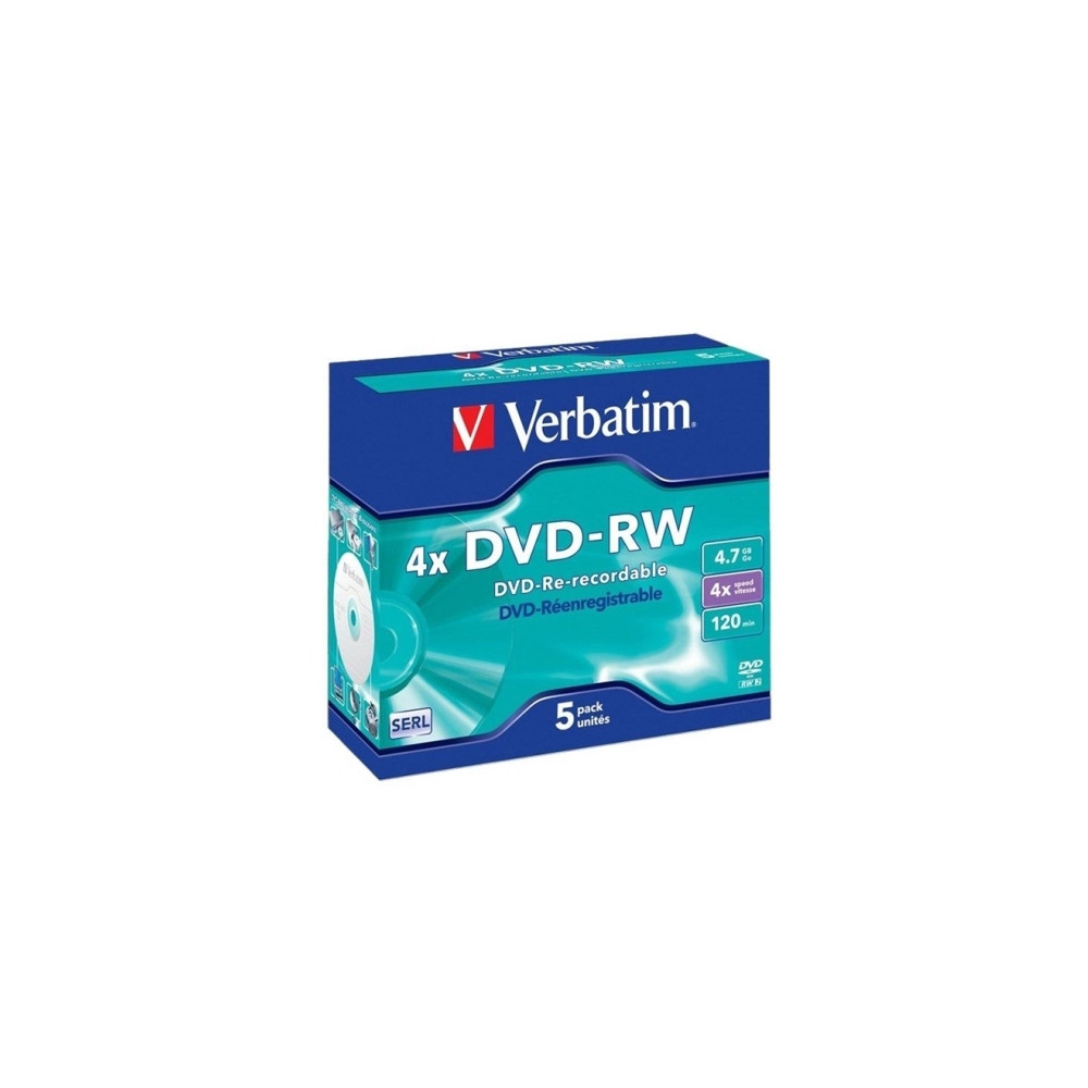 Produktbild för Verbatim DataLifePlus - DVD-RW x 5 - 4.7 GB - lagringsmedier