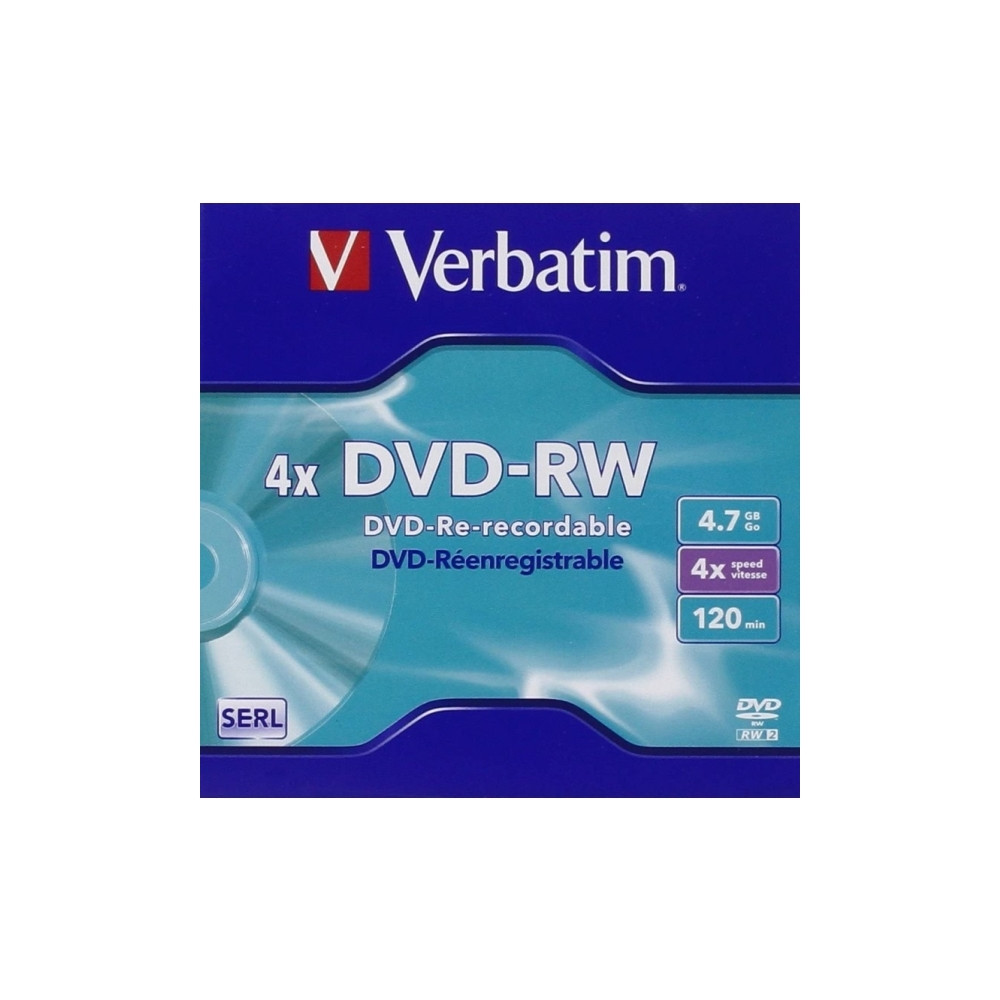 Produktbild för Verbatim DataLifePlus - DVD-RW x 5 - 4.7 GB - lagringsmedier