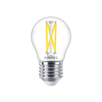 Produktbild för Philips - LED-glödlampa med filament - form: P45 - klar finish - E27 - 1.8 W - varmt vitt ljus - 2200-2700 K