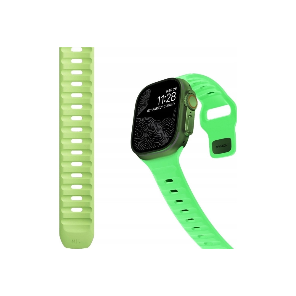 Produktbild för Nomad Sport Band, Band, Smartwatch, Ljusgrön, Apple, Ultra /...