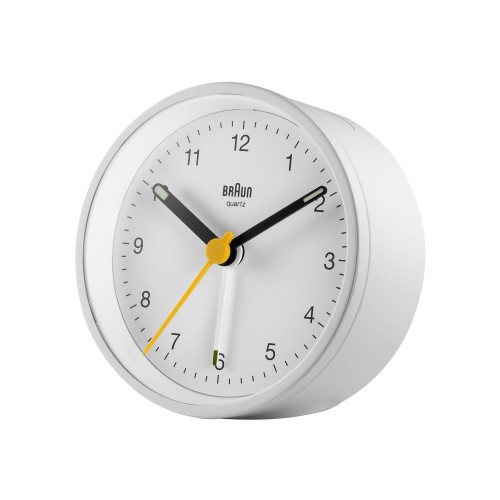 Braun Braun Reflex BC12 - väckarklocka - rund - kvarts - skrivbord - vit