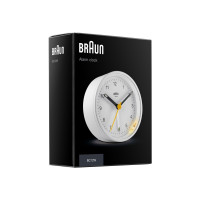 Produktbild för Braun Reflex BC12 - väckarklocka - rund - kvarts - skrivbord - vit