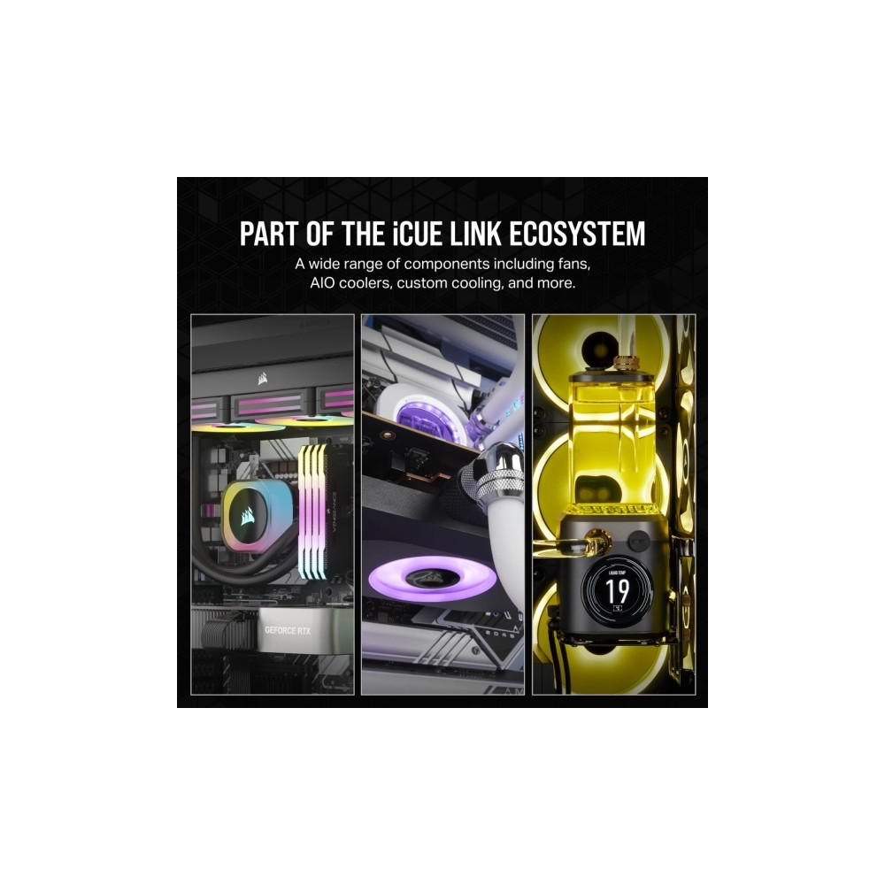 Produktbild för CORSAIR iCUE Link RX120 RGB Triple Starter Kit - lådfläkt