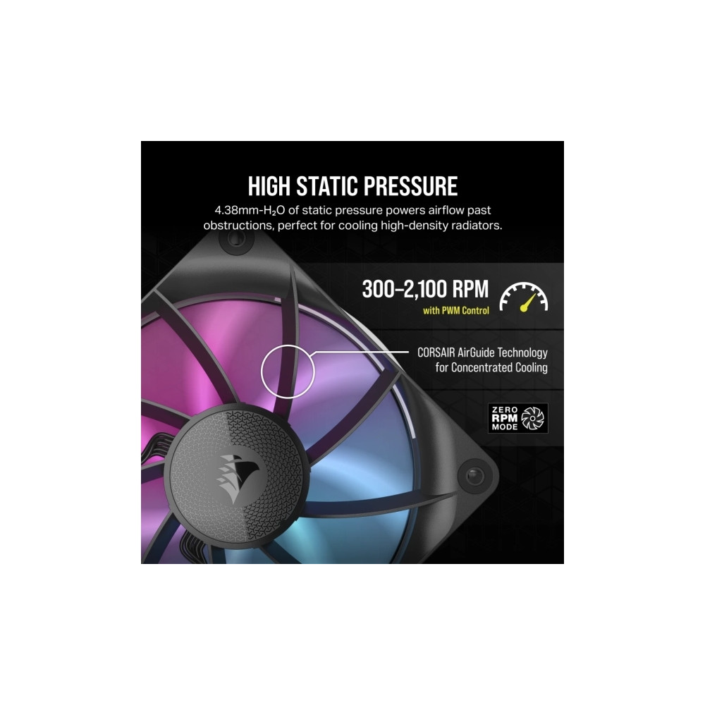 Produktbild för CORSAIR iCUE Link RX120 RGB Triple Starter Kit - lådfläkt